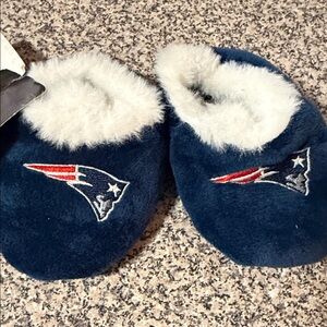 NFL Patriots Infant Blue and White Slippers Booties